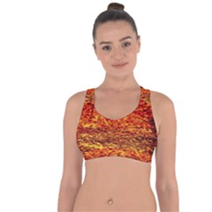 Red Waves Flow Series 2 Cross String Back Sports Bra by DimitriosArt