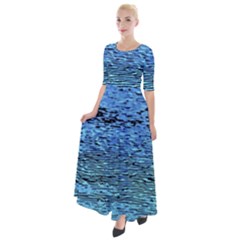 Blue Waves Flow Series 2 Half Sleeves Maxi Dress by DimitriosArt