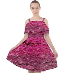 Pink  Waves Flow Series 1 Cut Out Shoulders Chiffon Dress by DimitriosArt