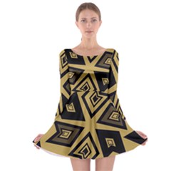 Abstract Pattern Geometric Backgrounds   Long Sleeve Skater Dress by Eskimos