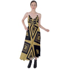 Abstract Pattern Geometric Backgrounds   Tie Back Maxi Dress by Eskimos