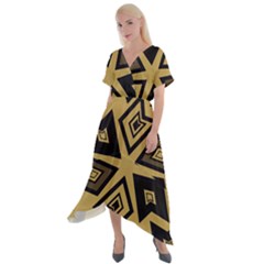 Abstract Pattern Geometric Backgrounds   Cross Front Sharkbite Hem Maxi Dress by Eskimos