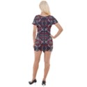 Floral folk damask pattern Fantasy flowers Floral geometric fantasy Short Sleeve Asymmetric Mini Dress View2