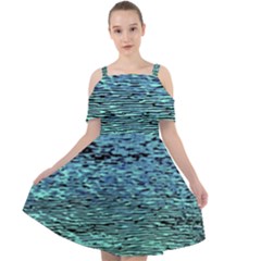 Blue Waves Flow Series 3 Cut Out Shoulders Chiffon Dress by DimitriosArt