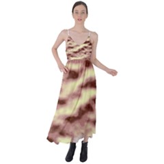 Pink  Waves Flow Series 8 Tie Back Maxi Dress by DimitriosArt