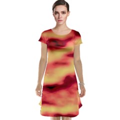 Red Waves Flow Series 3 Cap Sleeve Nightdress by DimitriosArt