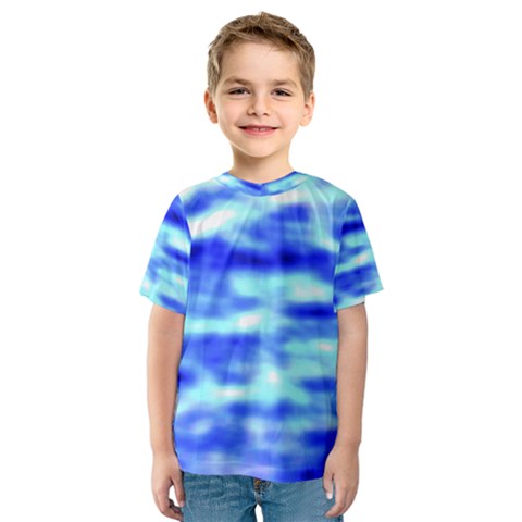 Blue Waves Flow Series 5 Kids  Sport Mesh Tee by DimitriosArt