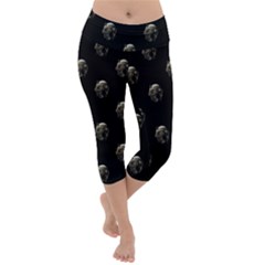 Creepy Head Sculpture With Respirator Motif Pattern Lightweight Velour Capri Yoga Leggings by dflcprintsclothing