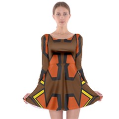 Abstract Pattern Geometric Backgrounds   Long Sleeve Skater Dress by Eskimos