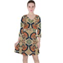 Abstract pattern geometric backgrounds   Quarter Sleeve Ruffle Waist Dress View1