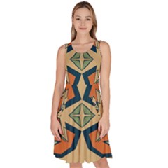 Abstract Pattern Geometric Backgrounds   Knee Length Skater Dress With Pockets by Eskimos