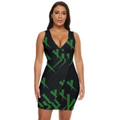 Abstract Pattern Geometric Backgrounds   Draped Bodycon Dress by Eskimos