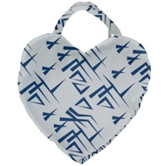 Abstract Pattern Geometric Backgrounds   Giant Heart Shaped Tote by Eskimos