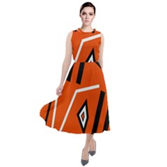 Abstract Pattern Geometric Backgrounds   Round Neck Boho Dress by Eskimos