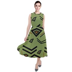 Abstract Pattern Geometric Backgrounds   Round Neck Boho Dress by Eskimos