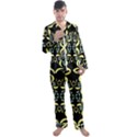 Floral folk damask pattern Fantasy flowers  Men s Long Sleeve Satin Pajamas Set View1