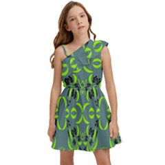 Floral Folk Damask Pattern  Kids  One Shoulder Party Dress by Eskimos