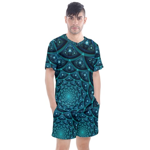 Fractal Men s Mesh Tee And Shorts Set by Sparkle