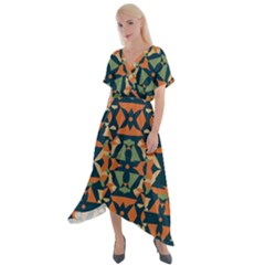 Abstract Pattern Geometric Backgrounds   Cross Front Sharkbite Hem Maxi Dress by Eskimos