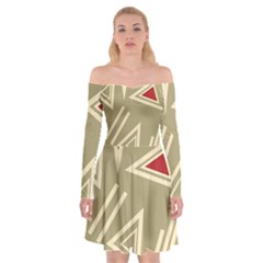 Abstract Pattern Geometric Backgrounds   Off Shoulder Skater Dress by Eskimos