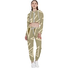 Abstract Pattern Geometric Backgrounds   Cropped Zip Up Lounge Set by Eskimos