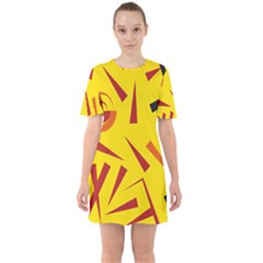 Abstract Pattern Geometric Backgrounds   Sixties Short Sleeve Mini Dress by Eskimos