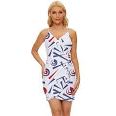 Abstract Pattern Geometric Backgrounds   Wrap Tie Front Dress by Eskimos