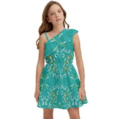 Abstract Pattern Geometric Backgrounds   Kids  One Shoulder Party Dress by Eskimos