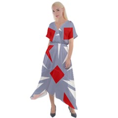 Abstract Pattern Geometric Backgrounds   Cross Front Sharkbite Hem Maxi Dress by Eskimos