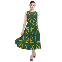 Abstract Pattern Geometric Backgrounds   Round Neck Boho Dress by Eskimos