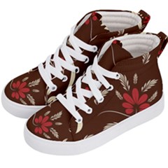 Sfolk Flowers Print Floral Pattern Ethnic Art Kids  Hi-top Skate Sneakers by Eskimos