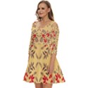 Floral folk damask pattern Fantasy flowers Floral geometric fantasy Shoulder Cut Out Zip Up Dress View2