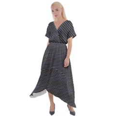 Chevron Colors Blanc/noir Cross Front Sharkbite Hem Maxi Dress by kcreatif