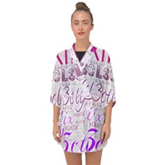 3cl3ctix Wordart Half Sleeve Chiffon Kimono by 3cl3ctix