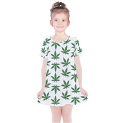 Weed Pattern Kids  Simple Cotton Dress by Valentinaart