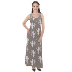 Cupid Pattern Sleeveless Velour Maxi Dress by Valentinaart