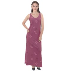 Floral Pattern Sleeveless Velour Maxi Dress by Valentinaart