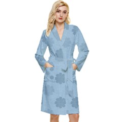 Floral Pattern Long Sleeve Velour Robe by Valentinaart