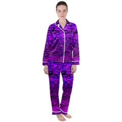 Magenta Waves Flow Series 2 Satin Long Sleeve Pajamas Set by DimitriosArt