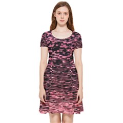 Pink  Waves Flow Series 11 Inside Out Cap Sleeve Dress by DimitriosArt