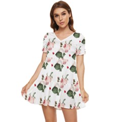 Love Spring Floral Tiered Short Sleeve Babydoll Dress by Janetaudreywilson