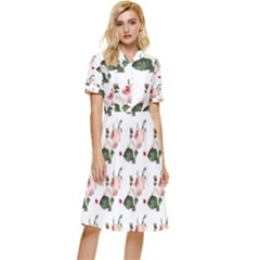 Love Spring Floral Button Top Knee Length Dress by Janetaudreywilson