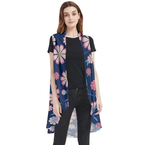 Flowers Pattern Sleeveless Chiffon Waistcoat Shirt by Sparkle