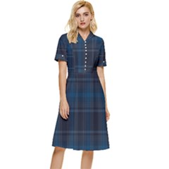 Checks Button Top Knee Length Dress by Sparkle