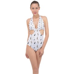 Cute Rabbit Halter Front Plunge Swimsuit by SychEva