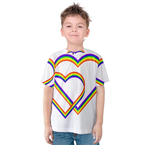 Rainbow Hearts Kids  Cotton Tee by UniqueThings