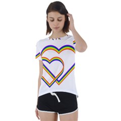 Rainbow Hearts Short Sleeve Foldover Tee by UniqueThings