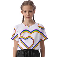 Rainbow Hearts Kids  Basic Tee by UniqueThings