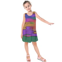 Puzzle Landscape In Beautiful Jigsaw Colors Kids  Sleeveless Dress by pepitasart