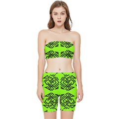 Abstract Pattern Geometric Backgrounds   Stretch Shorts And Tube Top Set by Eskimos